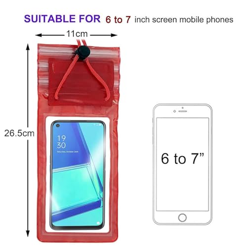 Navkar Crafts Waterproof Mobile Pouch Cover for All Mobiles, Cellphone Dry Bag Compatible for iPhone, Samsung, Mi, Redmi, Oppo, VIVO, All Other Smartphones up to 6.5 inches (Pack of 1)