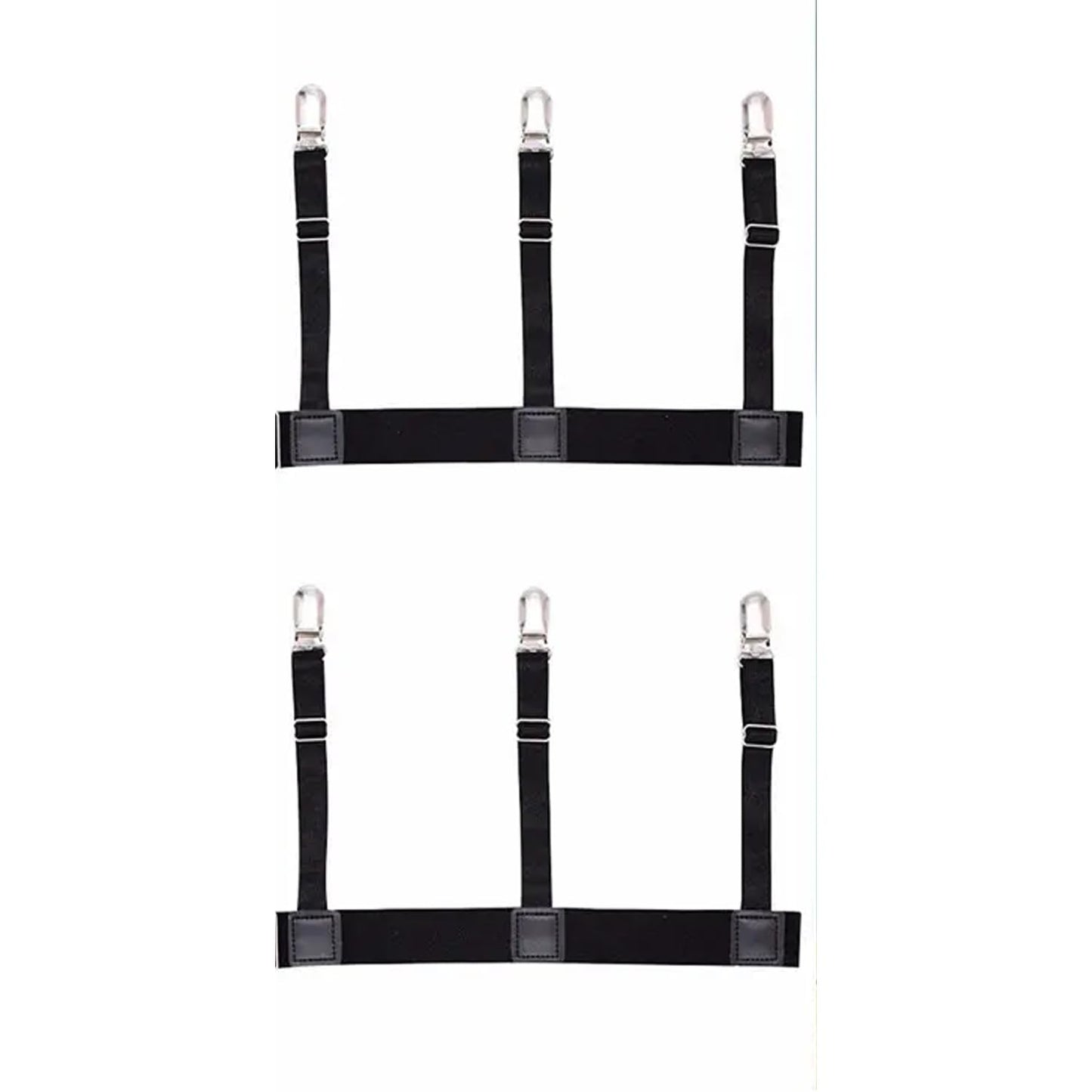 Navkar Crafts Metal Men Shirt Stays Adjustable Casual Style Elastic Shirt Garter Shirts Holder With Non-Slip Locking Clamps For Men & Women
