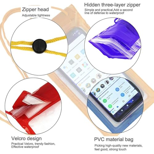 Navkar Crafts Waterproof Mobile Pouch Cover for All Mobiles, Cellphone Dry Bag Compatible for iPhone, Samsung, Mi, Redmi, Oppo, VIVO, All Other Smartphones up to 6.5 inches (Pack of 1)