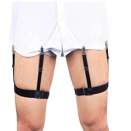 Navkar Crafts Metal Men Shirt Stays Adjustable Casual Style Elastic Shirt Garter Shirts Holder With Non-Slip Locking Clamps For Men & Women