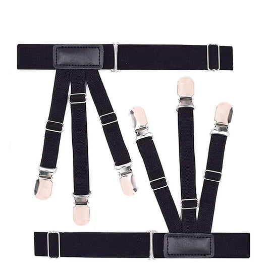 Navkar Crafts Metal Men Shirt Stays Adjustable Casual Style Elastic Shirt Garter Shirts Holder With Non-Slip Locking Clamps For Men & Women