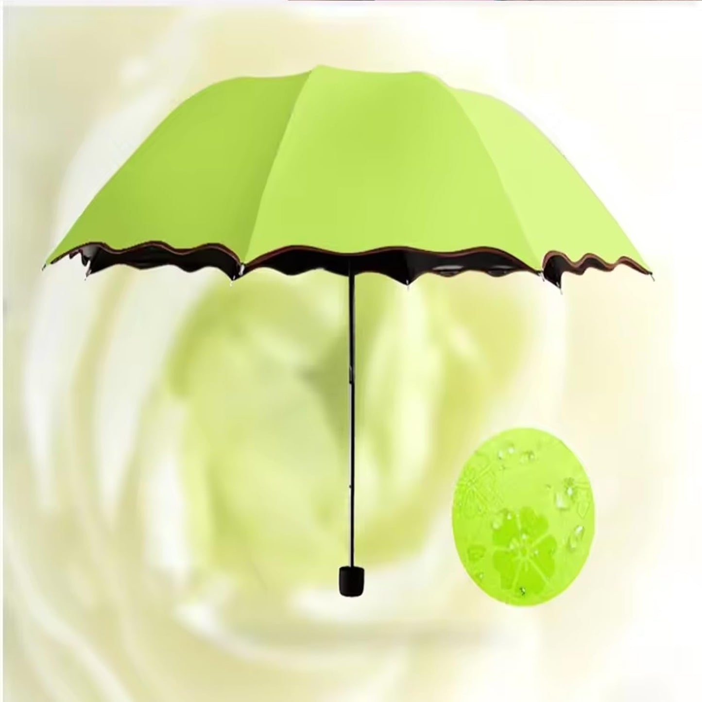 Navkar Crafts Flower Printed Three fold Manual Umbrella For Men And Women, Windproof And Magic Umbrella, Umbrella For Rain And Uv Protection, Blossom Umbrella