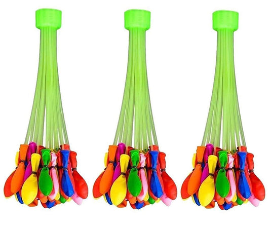 Navkar Crafts Holi Water Balloons for Kids Boys and Girls, Biodegradable Latex with Refill Hose,3 Bunches Balloons – Games Swimming Pool Outdoor Fun Magic Water Balloons (Pack of 111)