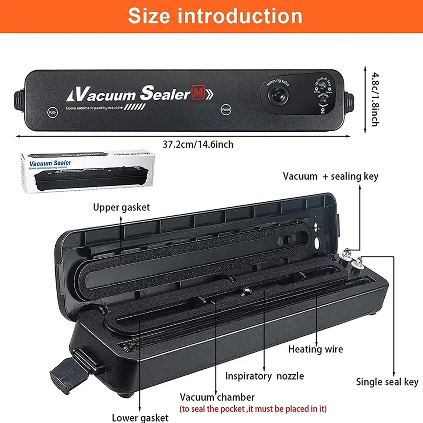 Navkar Crafts Handheld Vacuum Sealer Machine, Automatic Fresh Food-Sealer, Vacuum Packing Machine For Fruits, Meat Preservation
