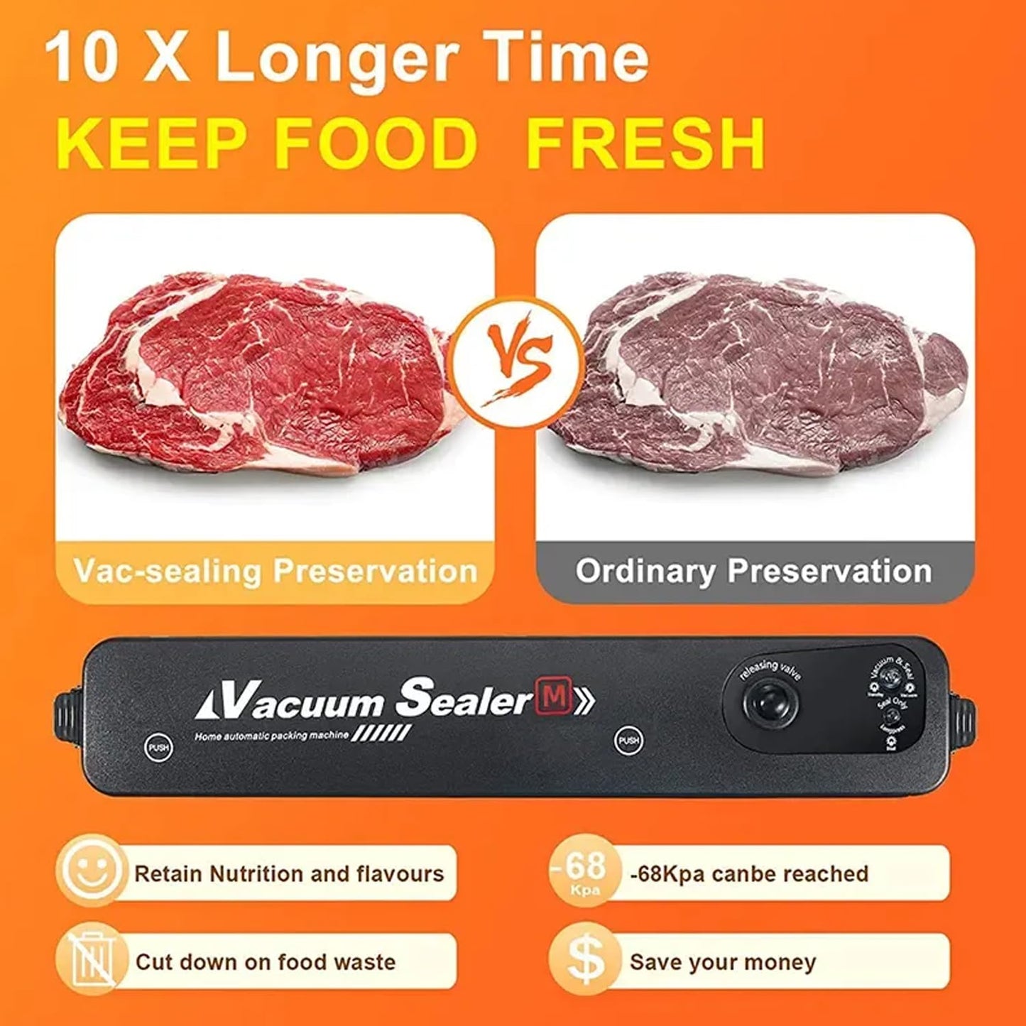 Navkar Crafts Handheld Vacuum Sealer Machine, Automatic Fresh Food-Sealer, Vacuum Packing Machine For Fruits, Meat Preservation