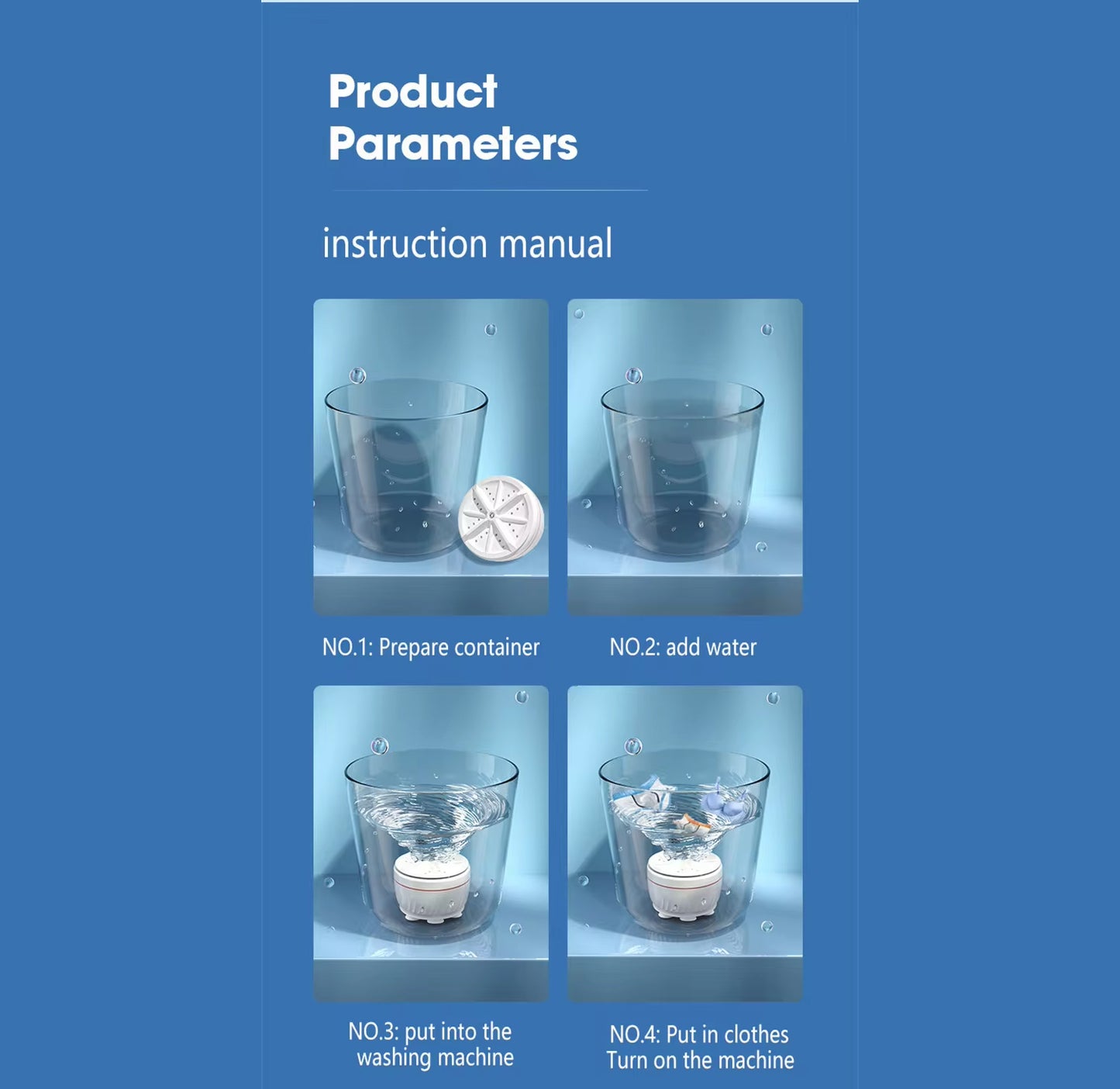 Navkar Crafts Mini Washing Machine Turbine Washer with USB Cable - for Home Camping Dorms Business College Rooms