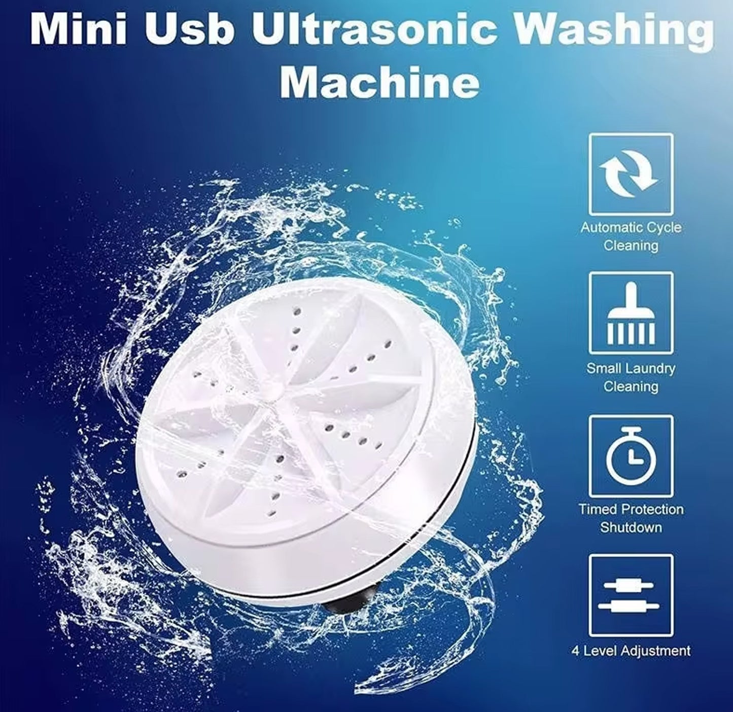 Navkar Crafts Mini Washing Machine Turbine Washer with USB Cable - for Home Camping Dorms Business College Rooms