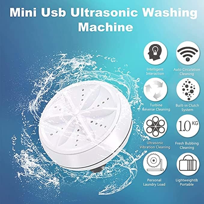 Navkar Crafts Mini Washing Machine Turbine Washer with USB Cable - for Home Camping Dorms Business College Rooms