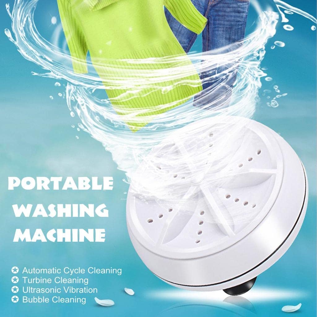 Navkar Crafts Mini Washing Machine Turbine Washer with USB Cable - for Home Camping Dorms Business College Rooms
