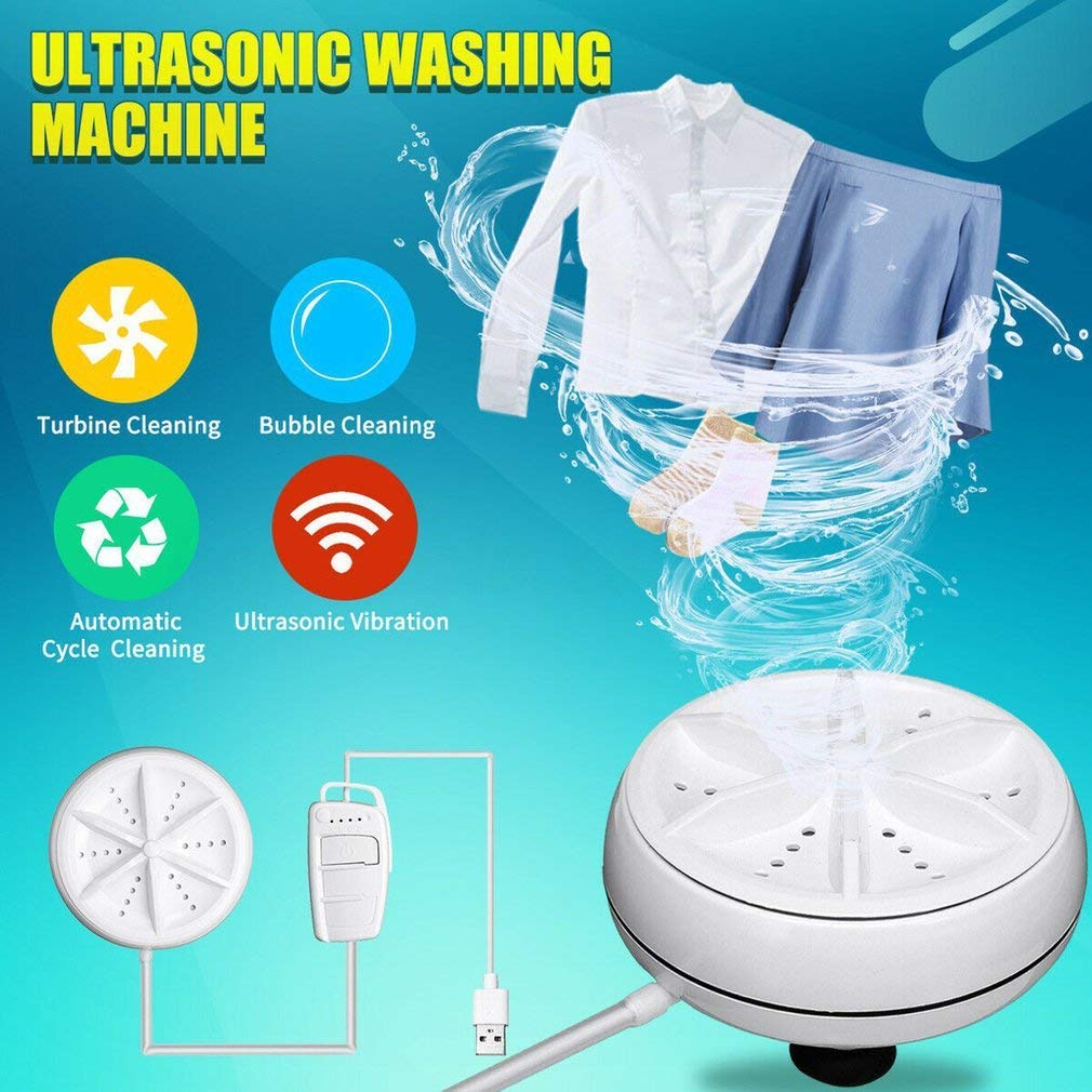Navkar Crafts Mini Washing Machine Turbine Washer with USB Cable - for Home Camping Dorms Business College Rooms