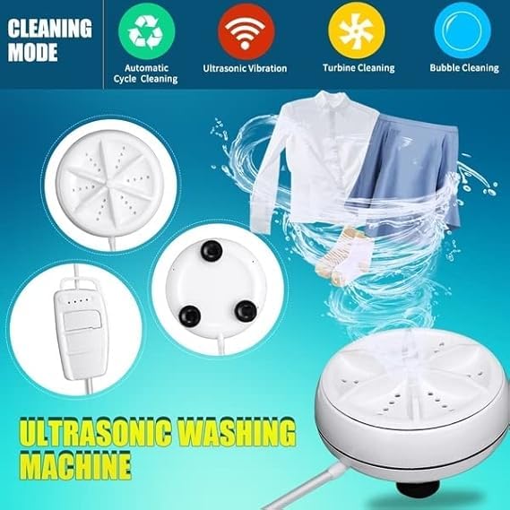 Navkar Crafts Mini Washing Machine Turbine Washer with USB Cable - for Home Camping Dorms Business College Rooms