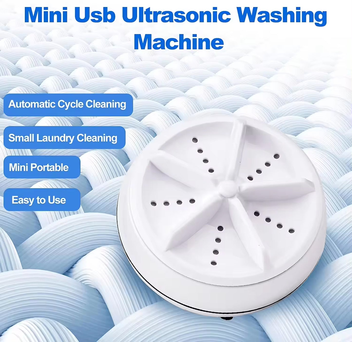 Navkar Crafts Mini Washing Machine Turbine Washer with USB Cable - for Home Camping Dorms Business College Rooms