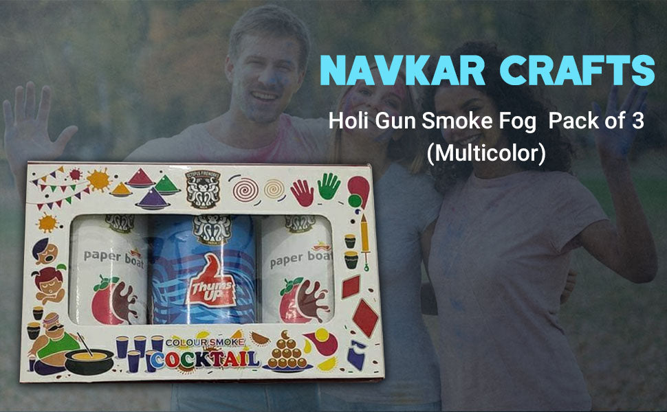 Holi Smoke Fog Pack of 3 - Premium from Navkar Crafts - Just $399! Shop now at Navkar Crafts