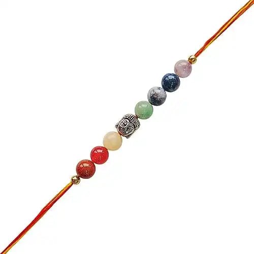 Navkar Crafts Buddha with 7 Chakra Designer Thread Rakhi for Bhaiya Bhabhi - Navkar Crafts