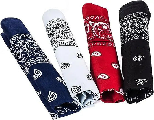Navkar Crafts Unisex Black Navy Red White Cotton Paisley Bandana (50 X 50 Cm) - Navkar Crafts