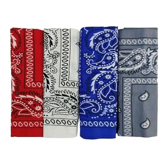 Navkar Crafts Unisex Blk White Royal Blue Grey Cotton Paisley Bandana (50 X 50 Cm) - Navkar Crafts