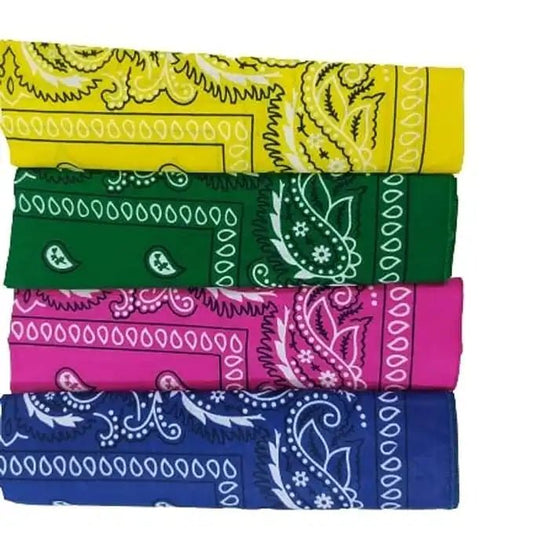 Navkar Crafts Unisex Yellow Green Pink Royal Blue Cotton Paisley Bandana (50 X 50 Cm) - Navkar Crafts