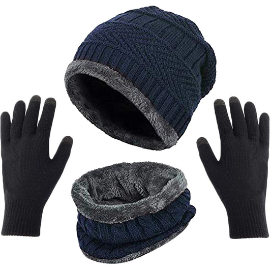 Beanie Cap Neck Warmer Touch Gloves