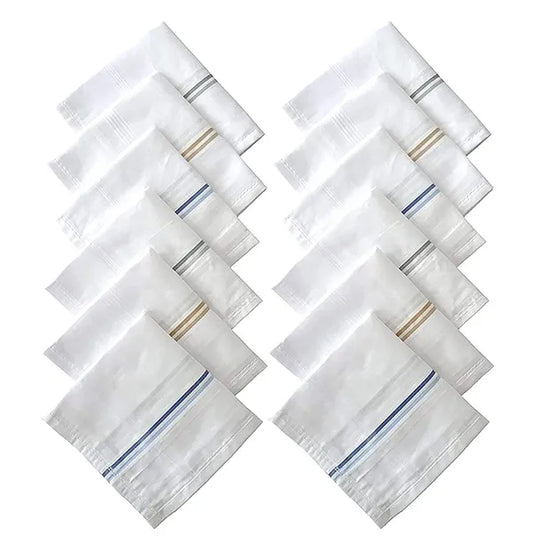 Multicolor-Men-s-Cotton-Handkerchiefs-with-Border - Premium HANDKERCHIEF from Navkar Crafts - Just $349! Shop now at Navkar Crafts