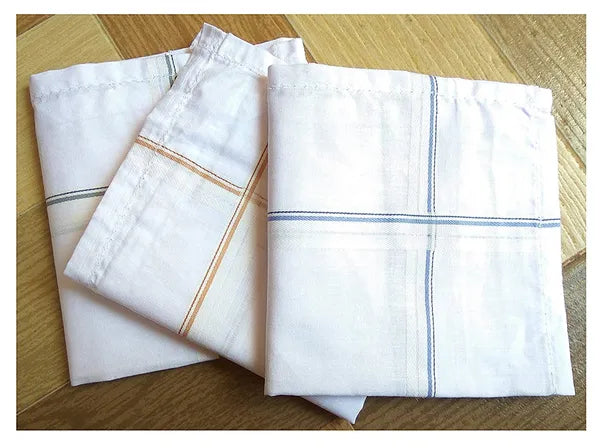 Multicolor-Men-s-Cotton-Handkerchiefs-with-Border - Premium HANDKERCHIEF from Navkar Crafts - Just $349! Shop now at Navkar Crafts