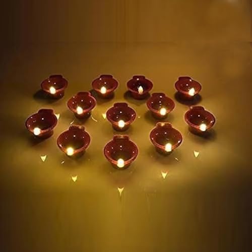 Navkar Crafts Water Sensor Diya for Home Decoration - Electric Flameless & Smokeless LED Diya Lights, Candle for Home Decor, Diwali Festivals Decoration, Christmas, New Year