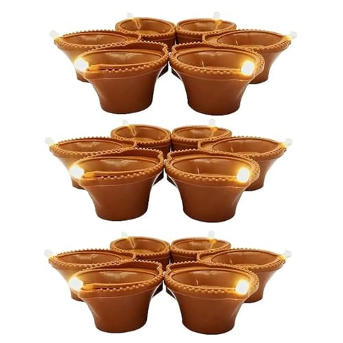 Navkar Crafts Water Sensor Diya for Home Decoration - Electric Flameless & Smokeless LED Diya Lights, Candle for Home Decor, Diwali Festivals Decoration, Christmas, New Year