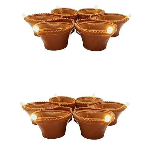 Navkar Crafts Water Sensor Diya for Home Decoration - Electric Flameless & Smokeless LED Diya Lights, Candle for Home Decor, Diwali Festivals Decoration, Christmas, New Year
