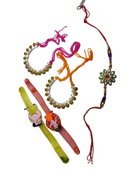 Navkar Crafts Cartoon Rakhi Characters LED Light Bracelets Friendship Bracelet Making Your Own Craft Set Children Girls 6 7 8 9 Years with Bhaiya Bhabhi Rakhi - Premium  from Navkar Crafts - Just $360.05! Shop now at Navkar Crafts