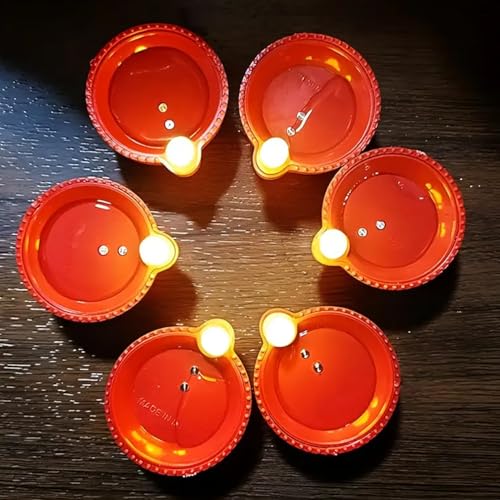 Navkar Crafts Water Sensor Diya for Home Decoration - Electric Flameless & Smokeless LED Diya Lights, Candle for Home Decor, Diwali Festivals Decoration, Christmas, New Year
