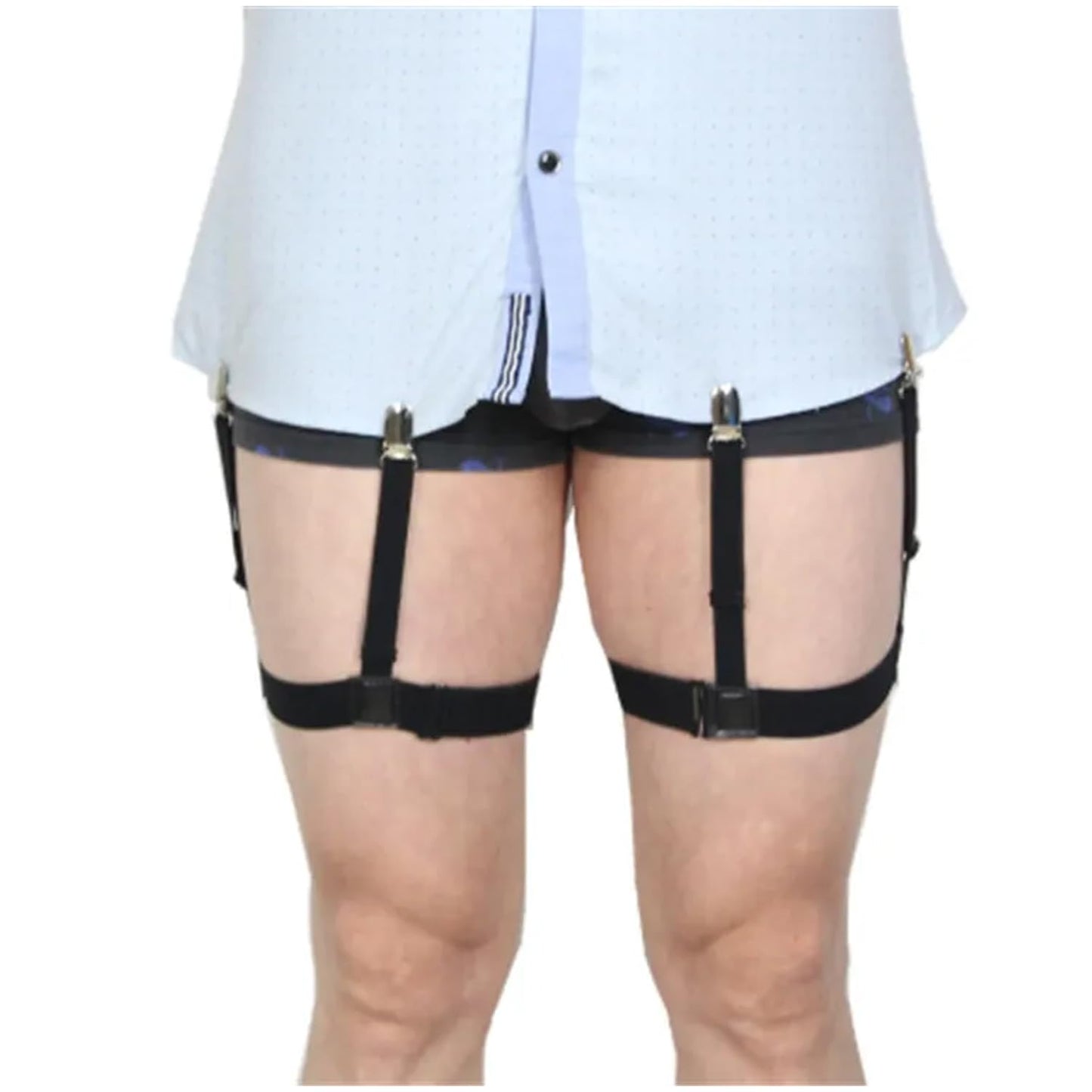 Navkar Crafts Metal Men Shirt Stays Adjustable Casual Style Elastic Shirt Garter Shirts Holder With Non-Slip Locking Clamps For Men & Women