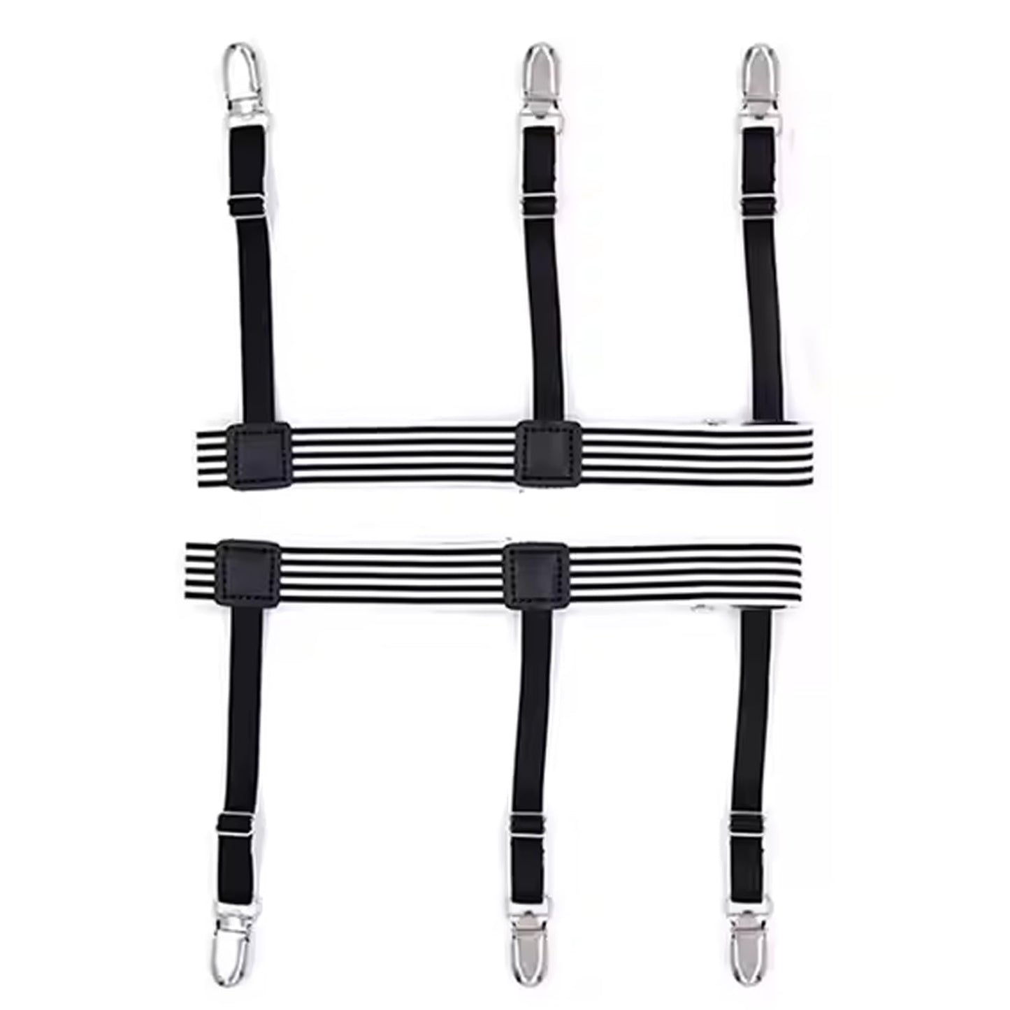 Navkar Crafts Metal Men Shirt Stays Adjustable Casual Style Elastic Shirt Garter Shirts Holder With Non-Slip Locking Clamps For Men & Women