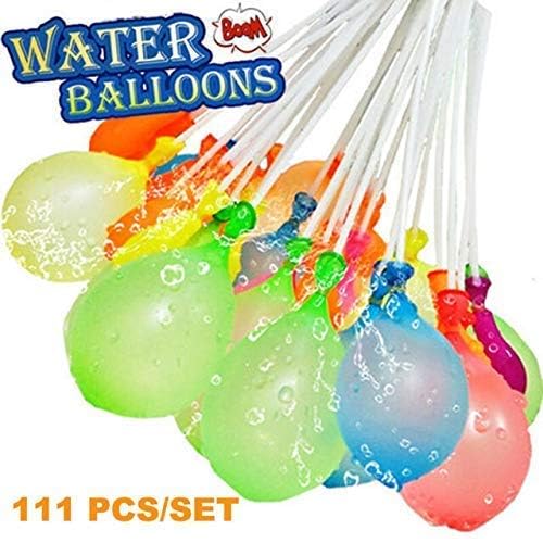 Navkar Crafts Holi Water Balloons for Kids Boys and Girls, Biodegradable Latex with Refill Hose,3 Bunches Balloons – Games Swimming Pool Outdoor Fun Magic Water Balloons (Pack of 111)