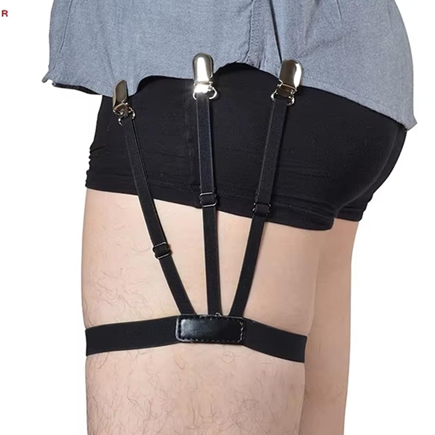 Navkar Crafts Metal Men Shirt Stays Adjustable Casual Style Elastic Shirt Garter Shirts Holder With Non-Slip Locking Clamps For Men & Women
