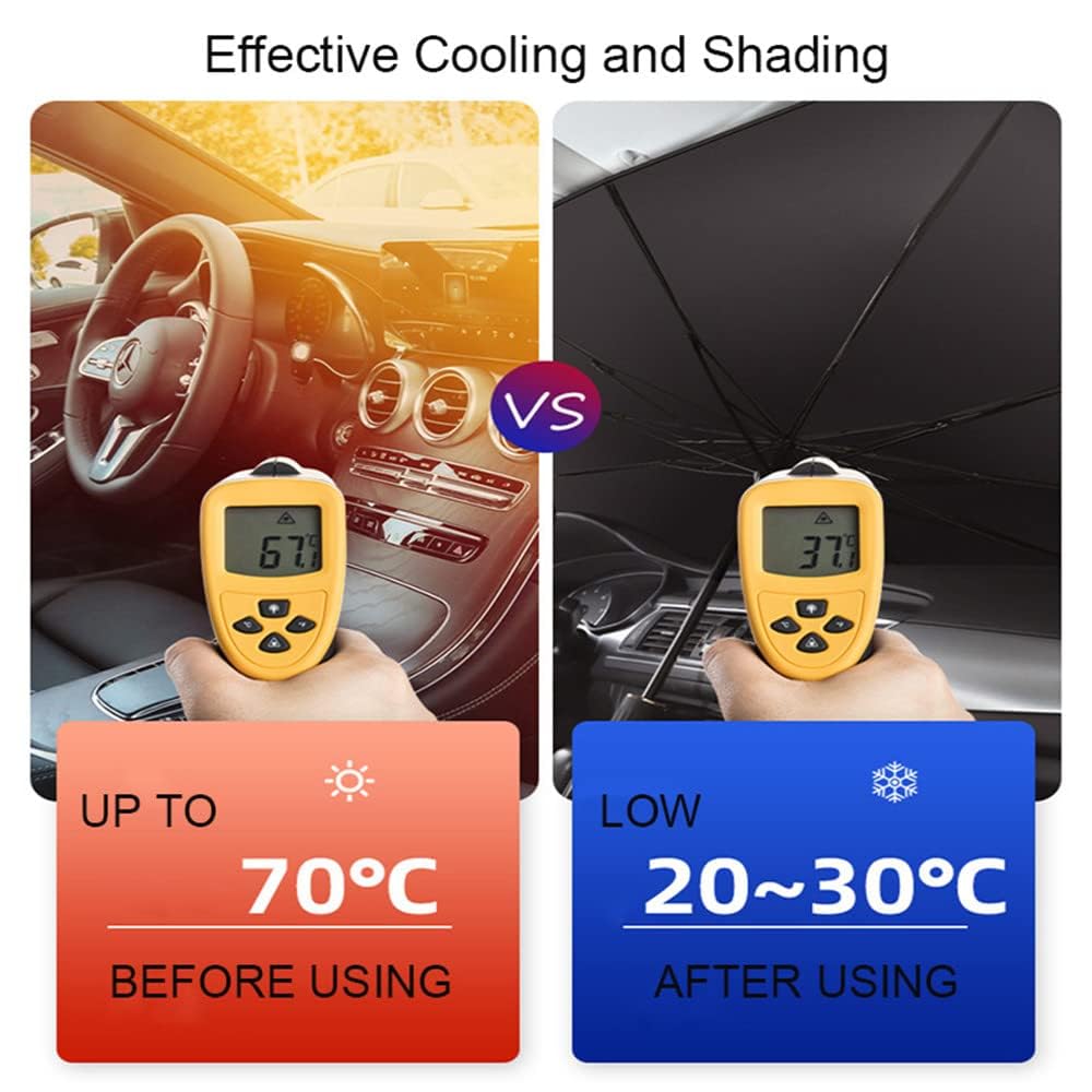 Navkar Crafts Car Sun Shade Windshield Cover, Umbrella Windshield Sun Shade for Car Front Window，Sun Protection & Heat Insulation Foldable Sun Shade，Full Cover Sun Shade for Most Vehicles - Premium Car Sun Shade from Navkar Crafts - Just $499! Shop now at Navkar Crafts