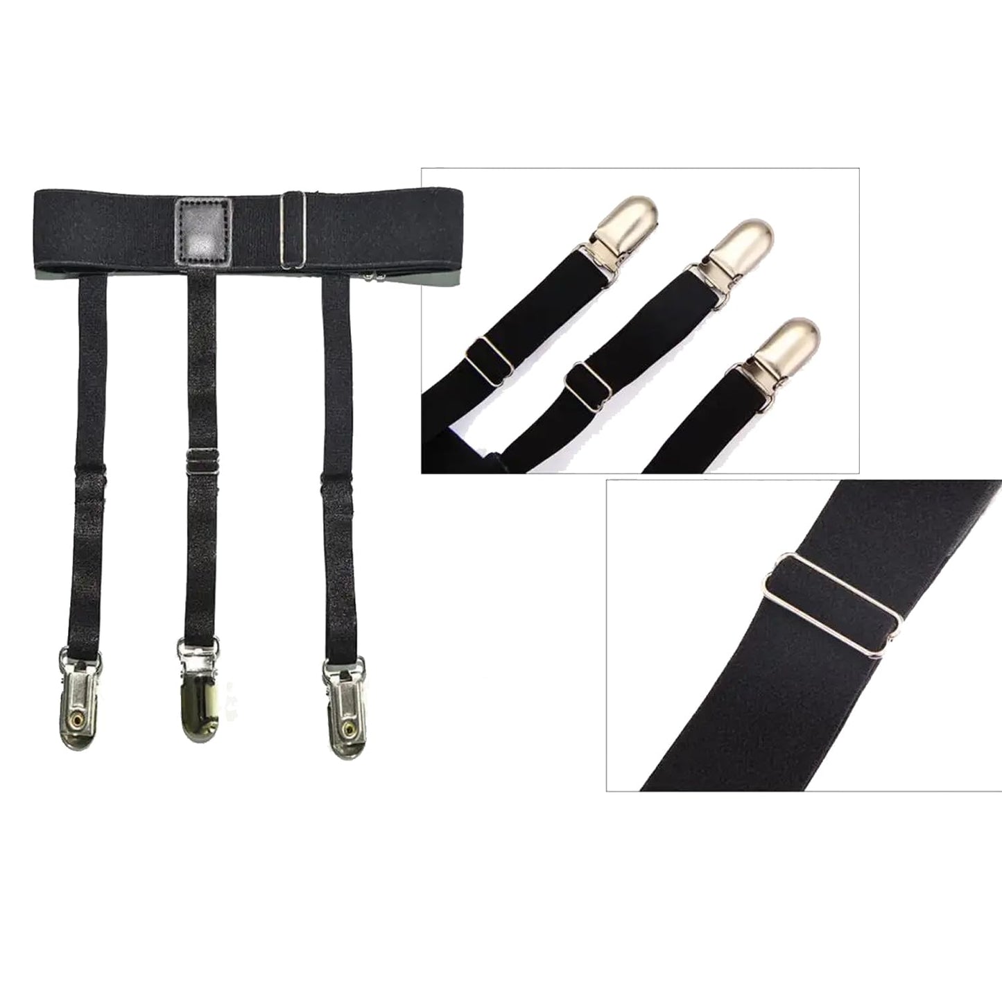 Navkar Crafts Metal Men Shirt Stays Adjustable Casual Style Elastic Shirt Garter Shirts Holder With Non-Slip Locking Clamps For Men & Women