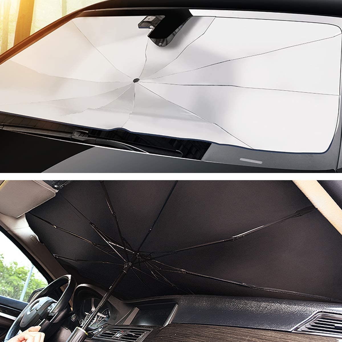 Navkar Crafts Car Sun Shade Windshield Cover, Umbrella Windshield Sun Shade for Car Front Window，Sun Protection & Heat Insulation Foldable Sun Shade，Full Cover Sun Shade for Most Vehicles - Premium Car Sun Shade from Navkar Crafts - Just $499! Shop now at Navkar Crafts