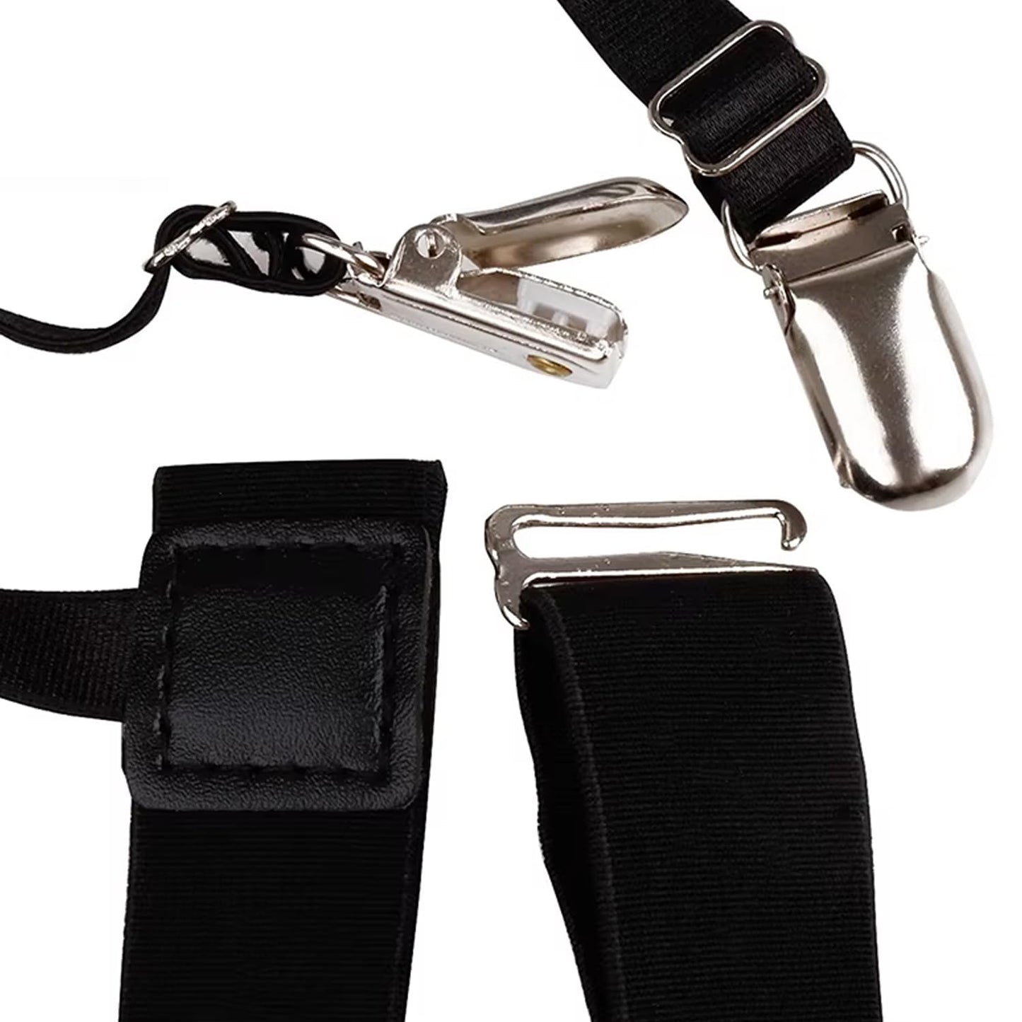 Navkar Crafts Metal Men Shirt Stays Adjustable Casual Style Elastic Shirt Garter Shirts Holder With Non-Slip Locking Clamps For Men & Women