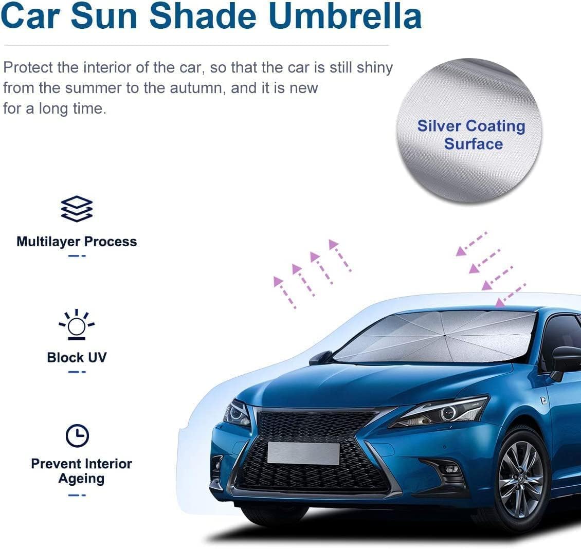 Navkar Crafts Car Sun Shade Windshield Cover, Umbrella Windshield Sun Shade for Car Front Window，Sun Protection & Heat Insulation Foldable Sun Shade，Full Cover Sun Shade for Most Vehicles - Premium Car Sun Shade from Navkar Crafts - Just $499! Shop now at Navkar Crafts
