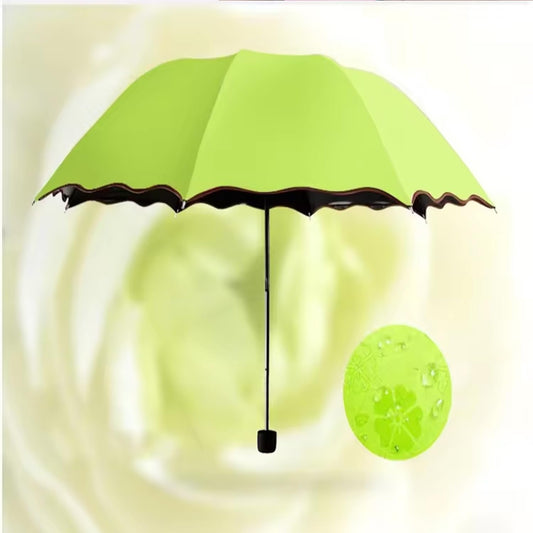 Navkar Crafts Flower Printed Three fold Manual Umbrella For Men And Women, Windproof And Magic Umbrella, Umbrella For Rain And Uv Protection, Blossom Umbrella