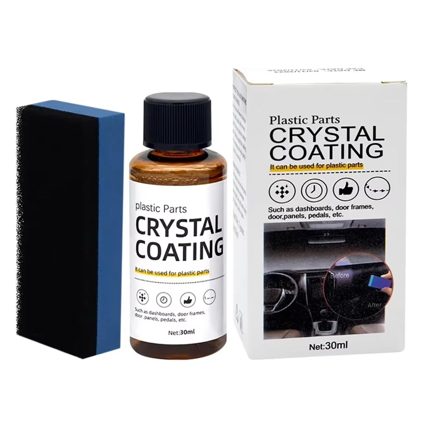 Navkar Crafts Crystal Coating for Car Bike Plastic Parts PVC Restorer for Car Polish Shining Accessories