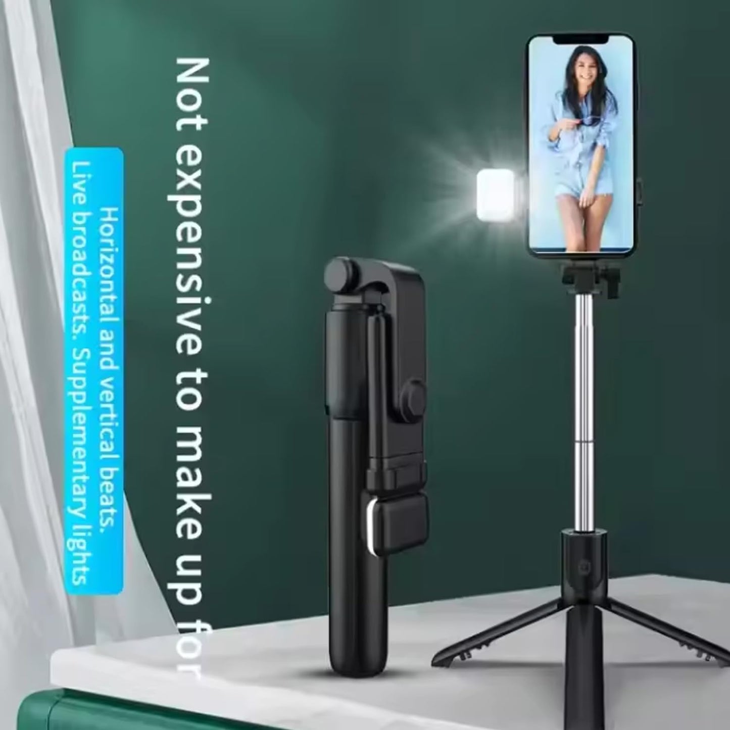 Navkar Crafts Selfie Stick with Tripod Stand, 3 in 1 Multifunctional Design, Rechargeable LED Light with  Vlogging & Photo Shoot, Selfie Stick with Bluetooth Remote