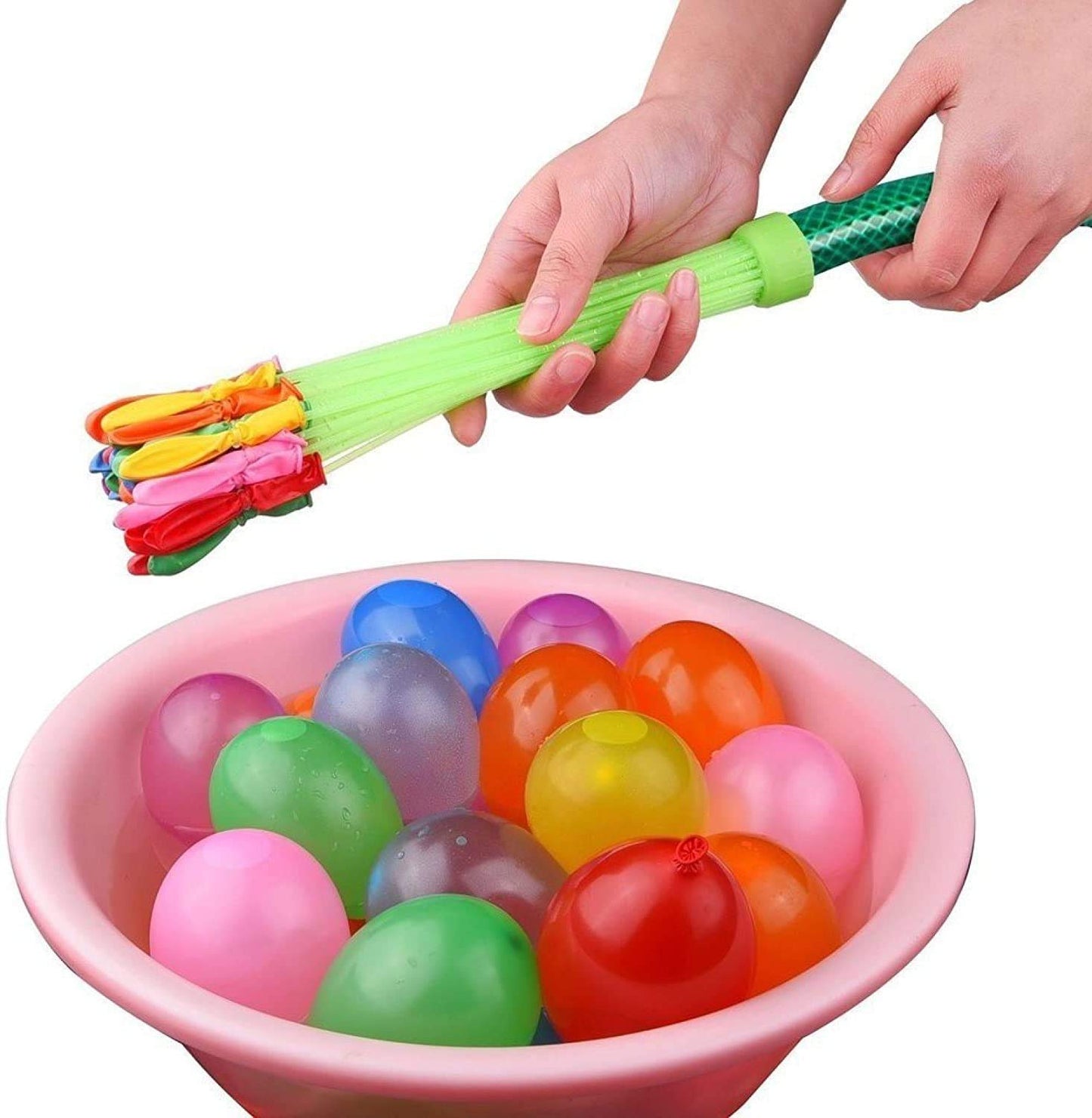 Navkar Crafts Holi Water Balloons for Kids Boys and Girls, Biodegradable Latex with Refill Hose,3 Bunches Balloons – Games Swimming Pool Outdoor Fun Magic Water Balloons (Pack of 111)
