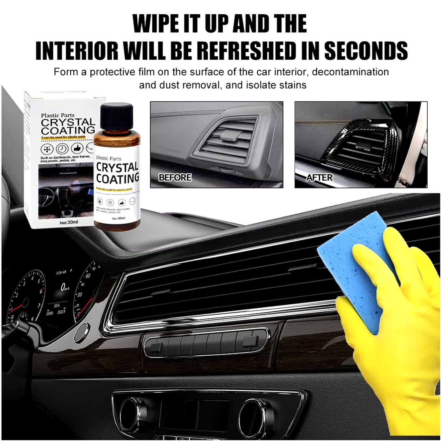 Navkar Crafts Crystal Coating for Car Bike Plastic Parts PVC Restorer for Car Polish Shining Accessories