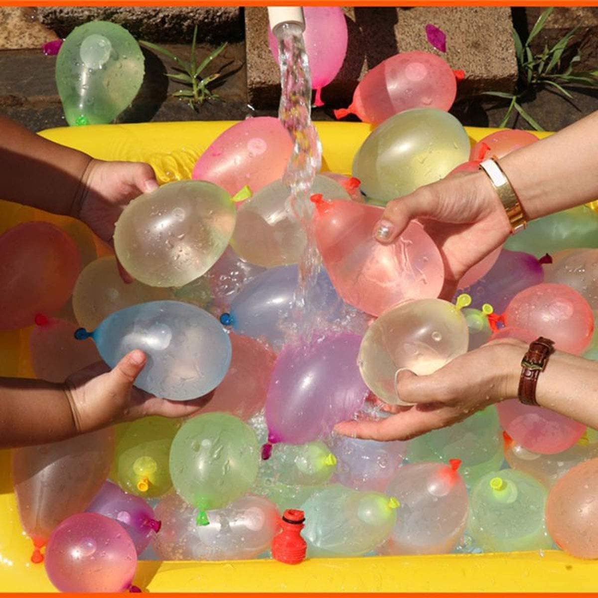 Navkar Crafts Holi Water Balloons for Kids Boys and Girls, Biodegradable Latex with Refill Hose,3 Bunches Balloons – Games Swimming Pool Outdoor Fun Magic Water Balloons (Pack of 111)