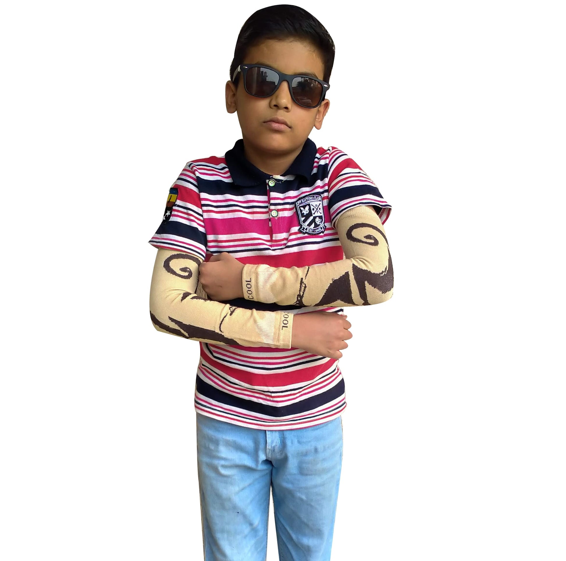 Navkar Crafts Sun Protection Cotton Arm Sleeves for Kids (9-15 Years), Men & Women - Premium Riding Gloves from Navkar Crafts - Just $199! Shop now at Navkar Crafts