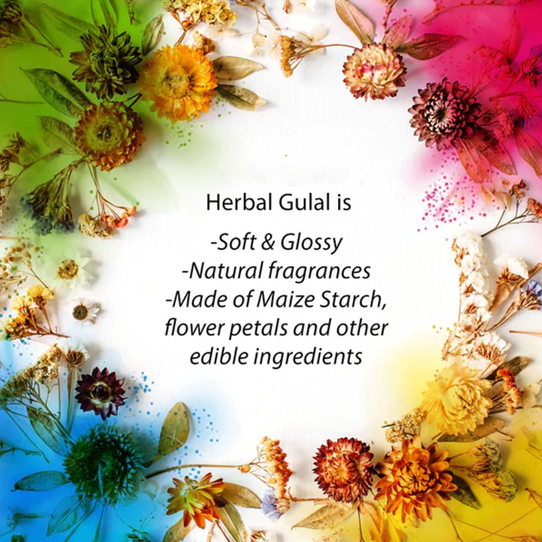 Navkar Crafts 100% Herbal Natural Rangoli Holi Color Powder Gulal Skin-Safe and Non-Toxic (Assorted Colours)