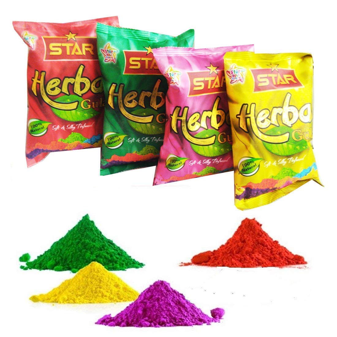 Navkar Crafts 100% Herbal Natural Rangoli Holi Color Powder Gulal Skin-Safe and Non-Toxic (Assorted Colours)