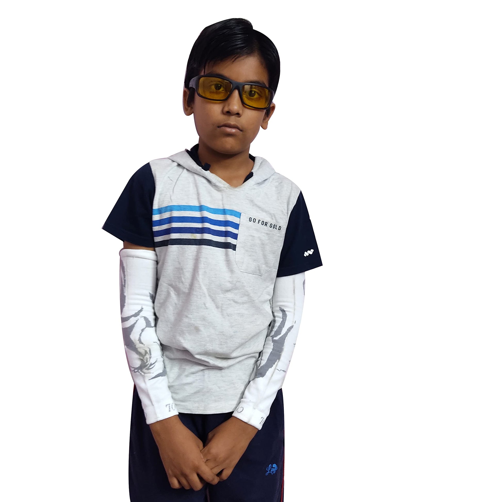 Navkar Crafts Sun Protection Cotton Arm Sleeves for Kids (9-15 Years), Men & Women - Premium Riding Gloves from Navkar Crafts - Just $199! Shop now at Navkar Crafts
