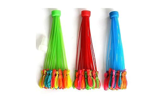 Navkar Crafts Holi Water Balloons for Kids Boys and Girls, Biodegradable Latex with Refill Hose,3 Bunches Balloons – Games Swimming Pool Outdoor Fun Magic Water Balloons (Pack of 111)