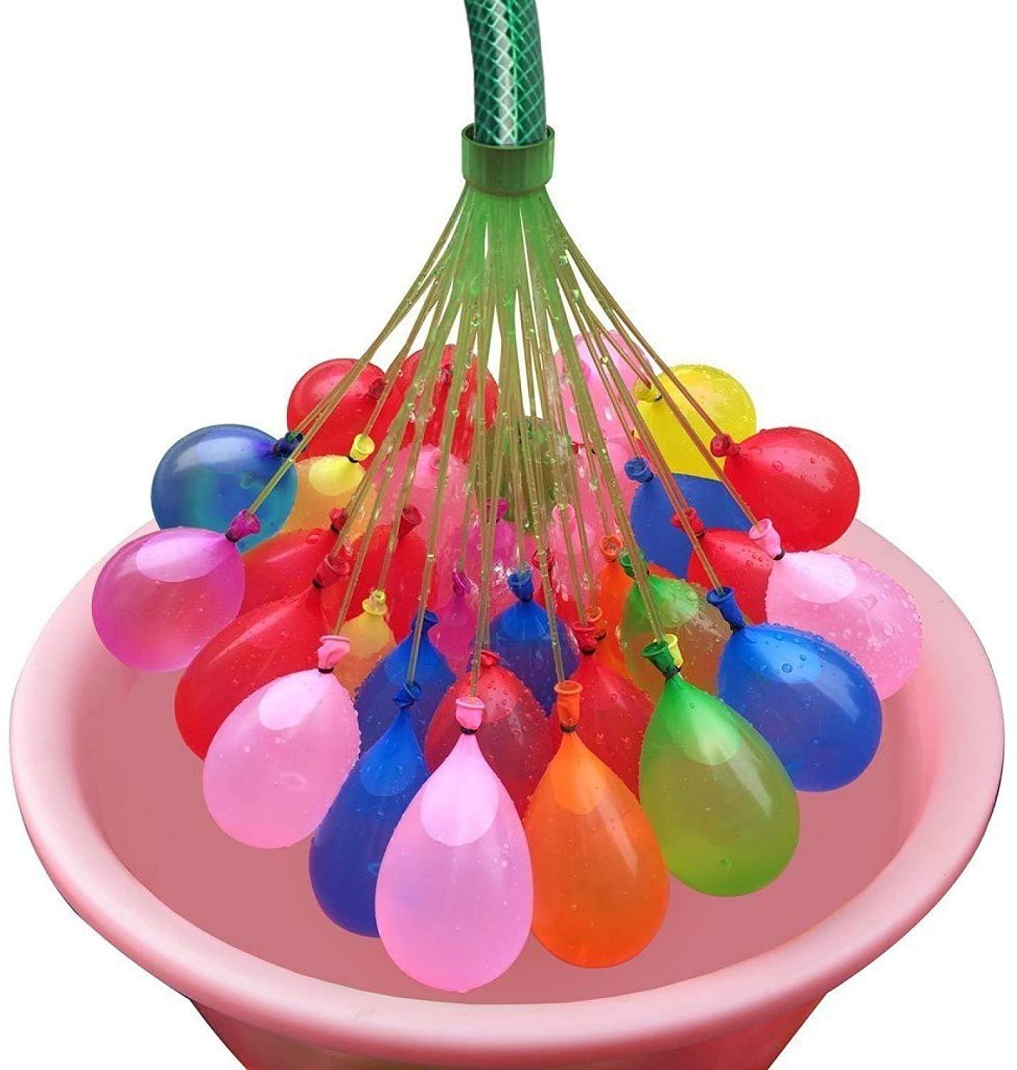 Navkar Crafts Holi Water Balloons for Kids Boys and Girls, Biodegradable Latex with Refill Hose,3 Bunches Balloons – Games Swimming Pool Outdoor Fun Magic Water Balloons (Pack of 111)